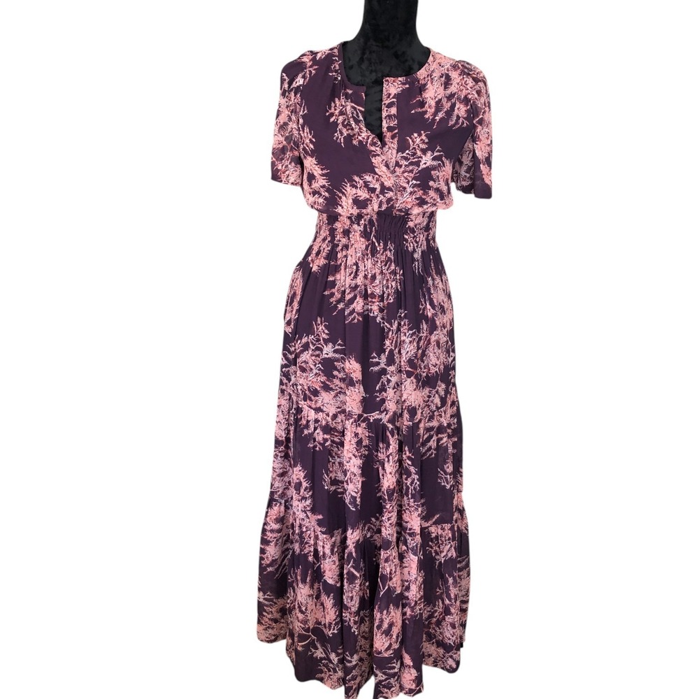 Anthropologie Somerset purple romantic  Maxi Dress in Purple and Pink